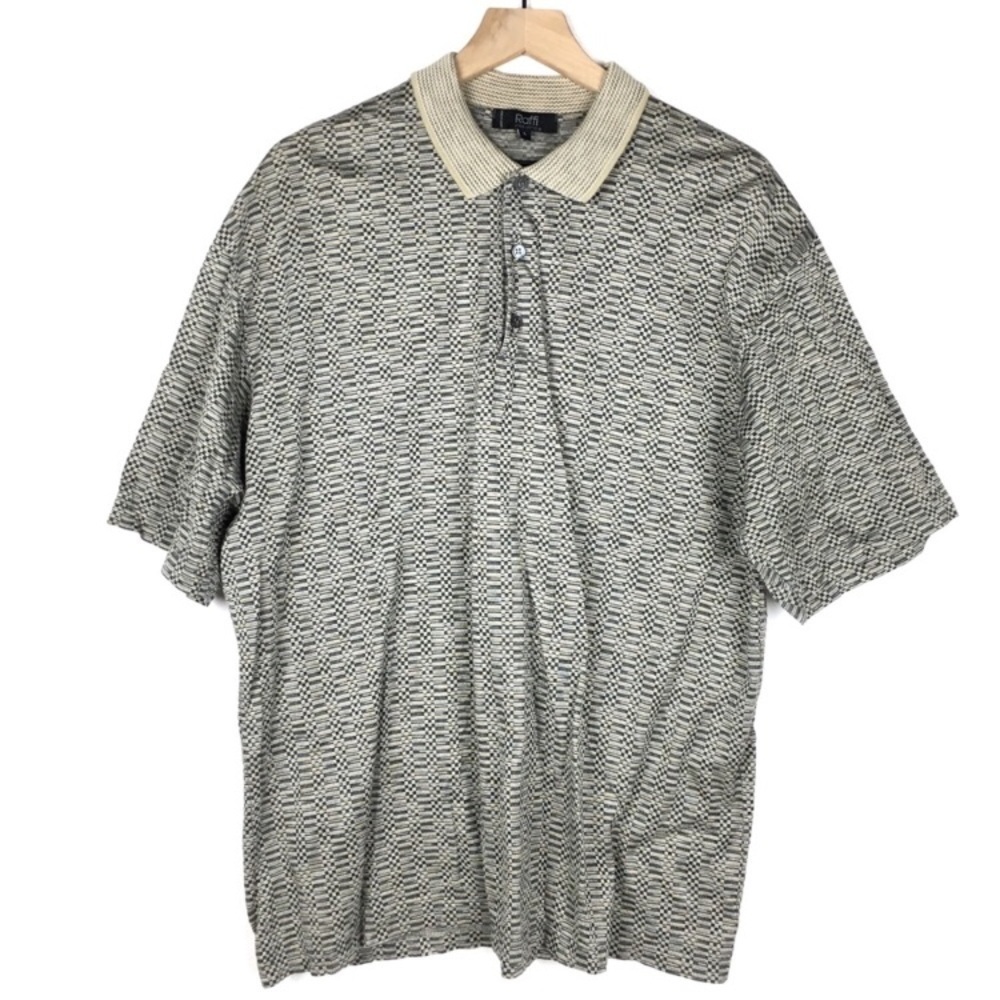 RAFFI Polo Shirt 100% Mercerized Cotton Made in Italy Classic Style Size Large